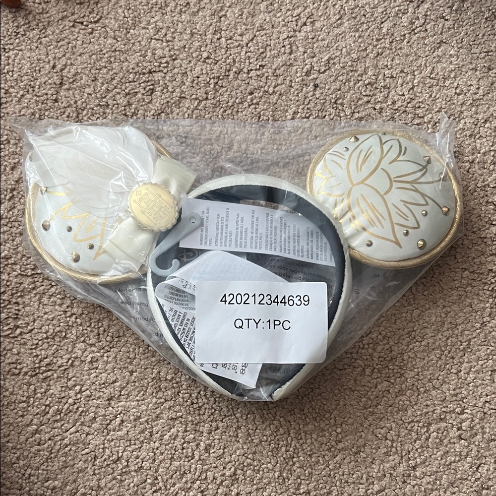 White and Gold Princess Tiana Mickey Ears Headband